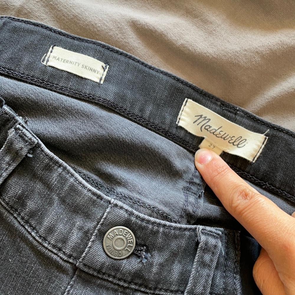 Madewell skinny black maternity jeans size 27